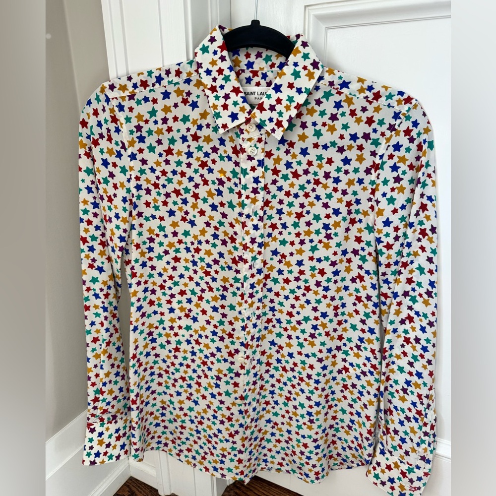 Saint Laurent stars blouse size 34 small YSL BLOUSE